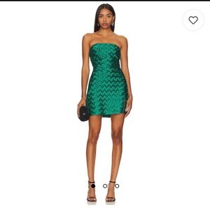 Arely Mini Dress in Dark Green size M worn once excellent condition